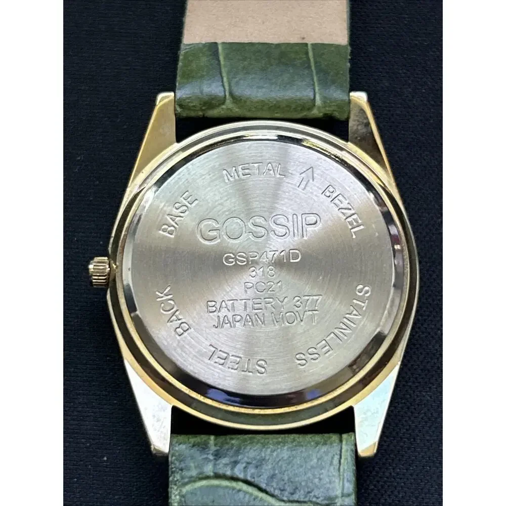 Gossip Gold Tone Green Band Women’s Quartz Watch